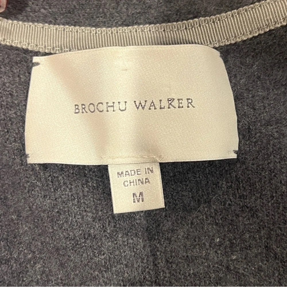 Brochu Walker merino wool blend wrap vest in shale melange gray size medium